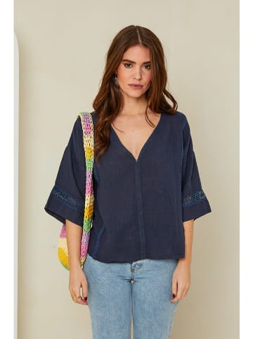 Rodier Lin Leinen-Bluse in Dunkelblau