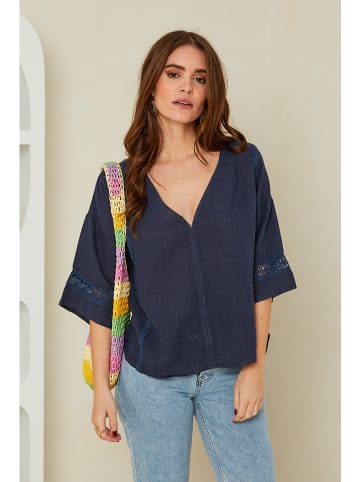 Rodier Lin Linnen blouse donkerblauw