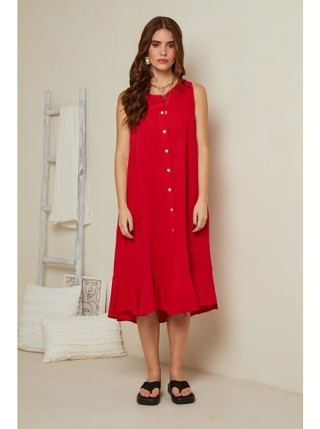 Rodier Lin Leinen-Kleid in Rot
