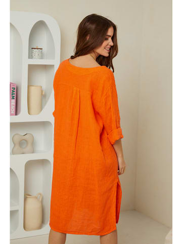 Rodier Lin Linnen jurk oranje