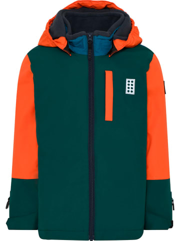 LEGO Ski-/ Snowboardjacke "Jesse 701" in Dunkelgrün/ Orange/ Blau