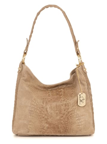 Anna Morellini Leren schoudertas "Linda" taupe - (B)29 x (H)24 x (D)8 cm