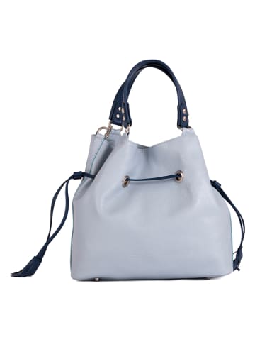 Anna Morellini Leren schoudertas lichtblauw - (B)34 x (H)30 x (D)13 cm