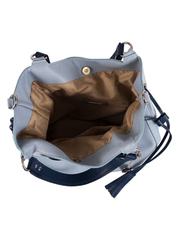 Anna Morellini Leren schoudertas lichtblauw - (B)34 x (H)30 x (D)13 cm