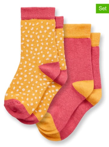 Sense Organics 2-delige set: sokken "Loris" rood/geel
