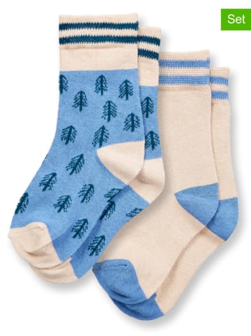 Sense Organics 2-delige set: sokken "Loris" lichtblauw/crème