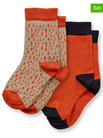Sense Organics 2-delige set: sokken "Loris" oranje/beige