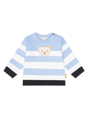 Steiff Sweatshirt lichtblauw/wit/zwart