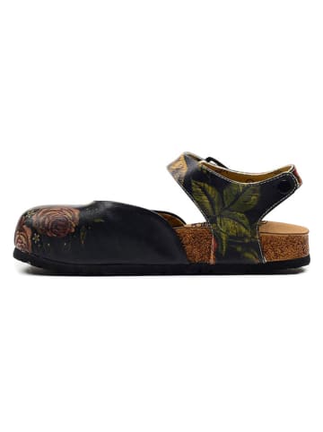 Calceo Enkelsandalen zwart/meerkleurig