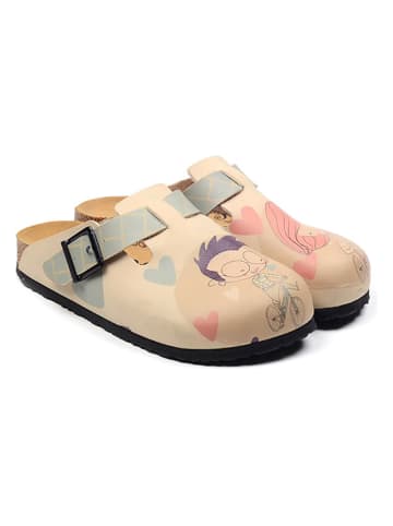 Calceo Clogs in Beige/ Bunt