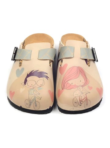 Calceo Clogs in Beige/ Bunt
