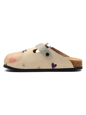 Calceo Clogs in Beige/ Bunt