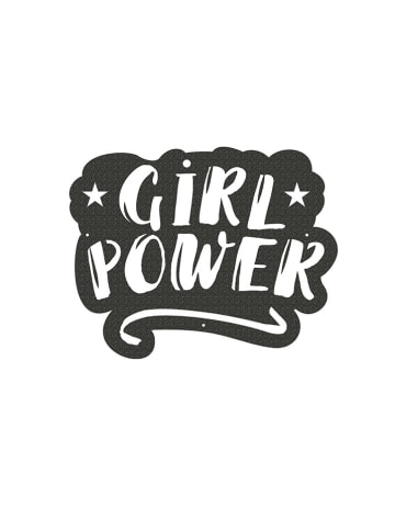 hippodino Dekoracja ścienna "Girl power" w kolorze czarnym - 40 x 32 cm