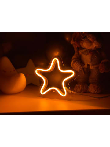 Woody Kids Tischleuchte "Star" in Transparent - (B)20 x (H)15 cm