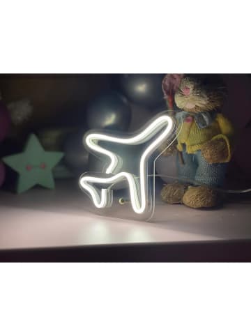 Woody Kids Tafellamp "Airplane" transparant - (B)15 x (H)20 cm