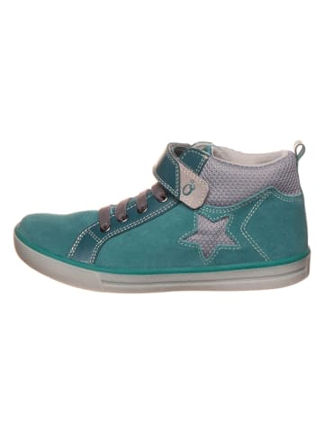lamino Leder-Sneakers in Petrol