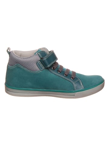 lamino Leren sneakers petrol