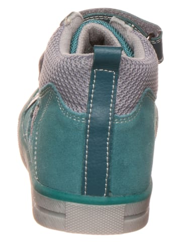 lamino Leren sneakers petrol