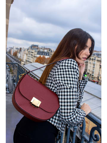 Victor & Hugo Paris Leder-Umhängetasche "Ambre" in Rot - (B)25 x (H)17 x (T)5 cm