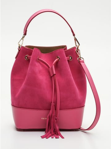Victor & Hugo Paris Leder-Schultertasche "Livy" in Pink - (B)21,5 x (H)27 x (T)15 cm