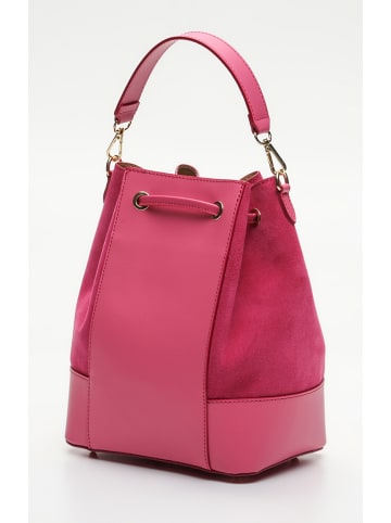 Victor & Hugo Paris Leder-Schultertasche "Livy" in Pink - (B)21,5 x (H)27 x (T)15 cm