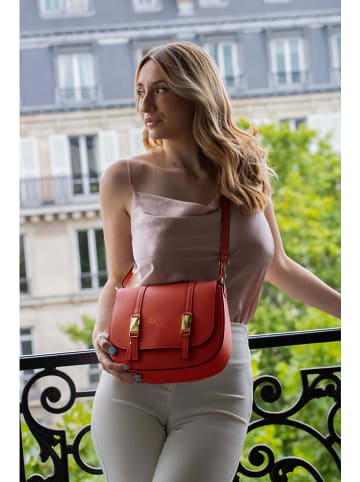 Victor & Hugo Paris Leder-Umhängetasche "Ruth" in Rot - (B)26 x (H)20 x (T)8 cm