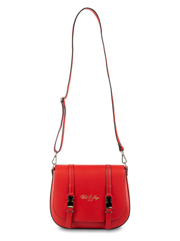 Victor & Hugo Paris Leder-Umhängetasche "Ruth" in Rot - (B)26 x (H)20 x (T)8 cm