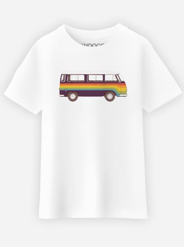 WOOOP Koszulka "Rainbow Van" w kolorze białym