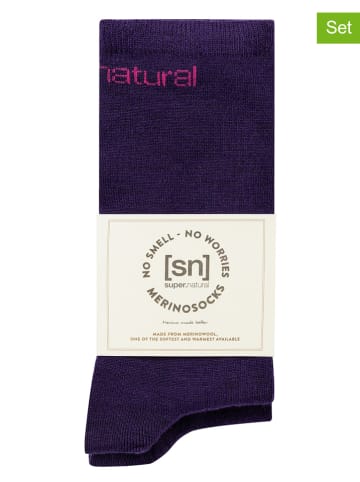 super.natural 2-delige set: sokken "All Day" paars
