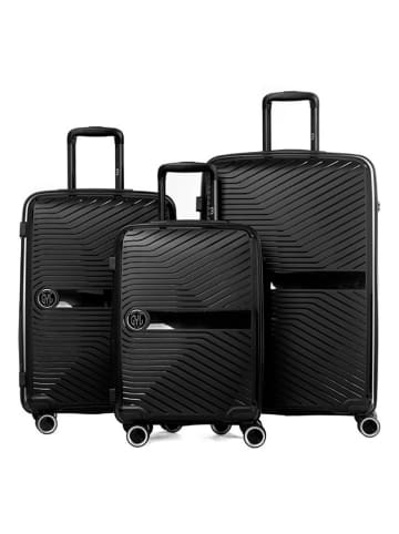 GYL 3-delige hardcase-trolleyset zwart