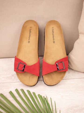BABUNKERS Family Leren slippers rood