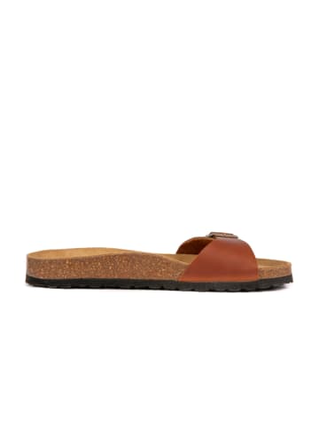 BABUNKERS Family Leren slippers bruin