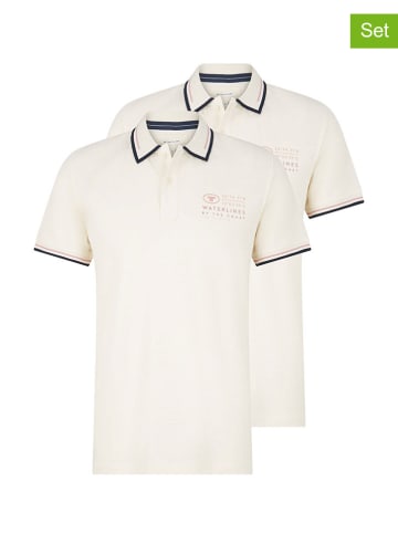 Tom Tailor 2er-Set: Poloshirts in Creme