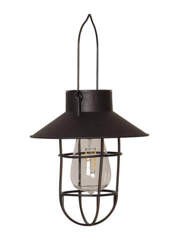 STAR Trading Decoratieve ledsolarlamp "Cage" zwart - (H)21 x Ø 18 cm