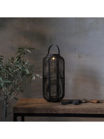 STAR Trading LED-Solar-Laterne "Runda" in Schwarz - (H)30 x Ø 15 cm