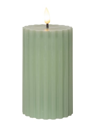 STAR Trading Ledwaskaarsen "Flamme Stripe" groen - (H)15 cm