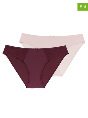 Dorina 2er-Set: Slips "Clarise" in Bordeaux/ Rosé