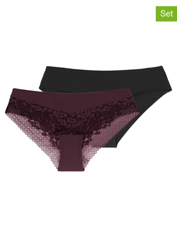 Dorina 2er-Set: Slips "Kelsea" in Bordeaux/ Schwarz