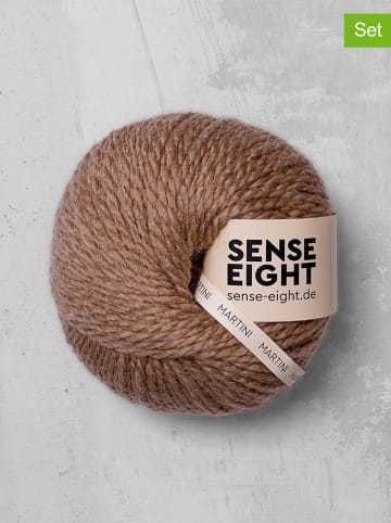 SENSE EIGHT 5er-Set: Wollgarne "Martini" in Hellbraun - 5x 100 g