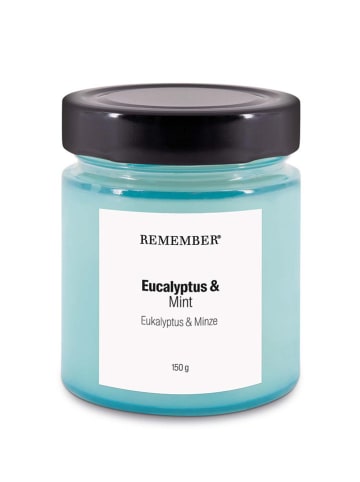 Remember Geurkaars "Eucalyptus & Mint" lichtblauw - 150 g