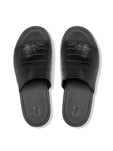 fitflop Leren sleehakslippers zwart