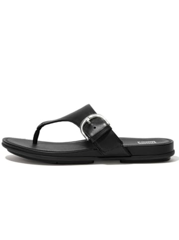 fitflop Leder-Zehentrenner in Schwarz