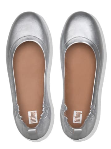 fitflop Leder-Ballerinas in Silber