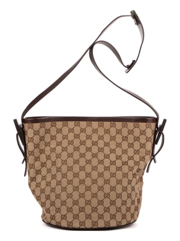 Gucci Schoudertas beige/bruin - (B)23 x (H)25 x (D)14 cm