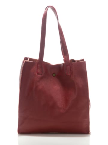 ORE10 Leder-Schultertasche "Aram" in Bordeaux - (B)34 x (H)28 x (T)12 cm