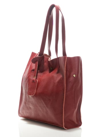 ORE10 Leder-Schultertasche "Aram" in Bordeaux - (B)34 x (H)28 x (T)12 cm