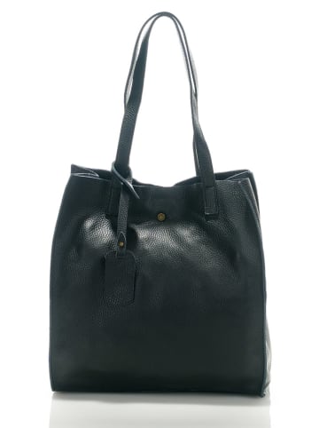 ORE10 Skórzana torebka "Aram" w kolorze czarnym - 34 x 28 x 12 cm