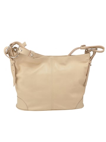 ORE10 Leder-Umhängetasche "Roers" in Beige - (B)34 x (H)24 x (T)12 cm