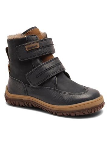 bisgaard Skórzane botki w kolorze granatowym