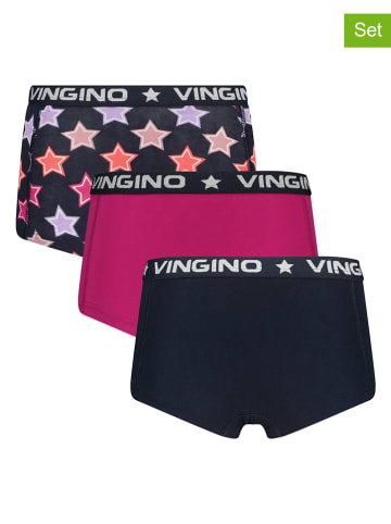 Vingino 3er-Set: Boxershorts in Pink/ Dunkelblau